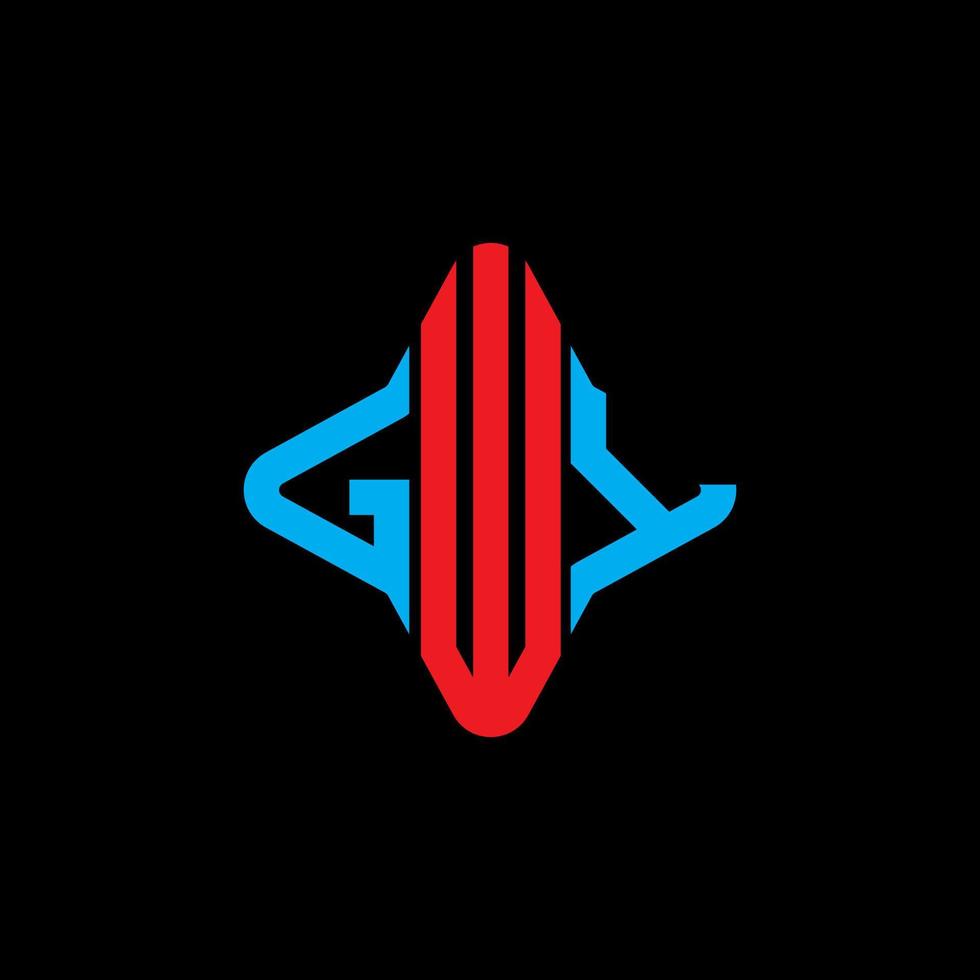design criativo do logotipo da carta gwy com gráfico vetorial vetor