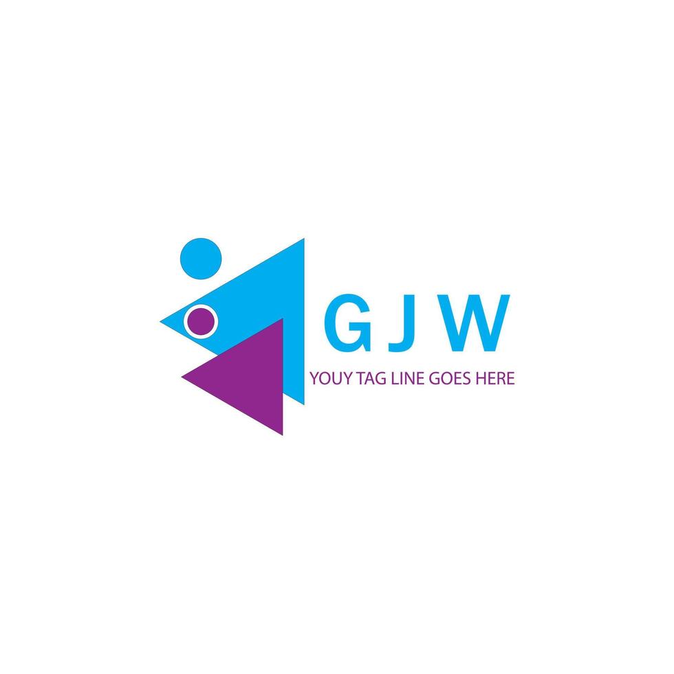 design criativo do logotipo da carta gjw com gráfico vetorial vetor