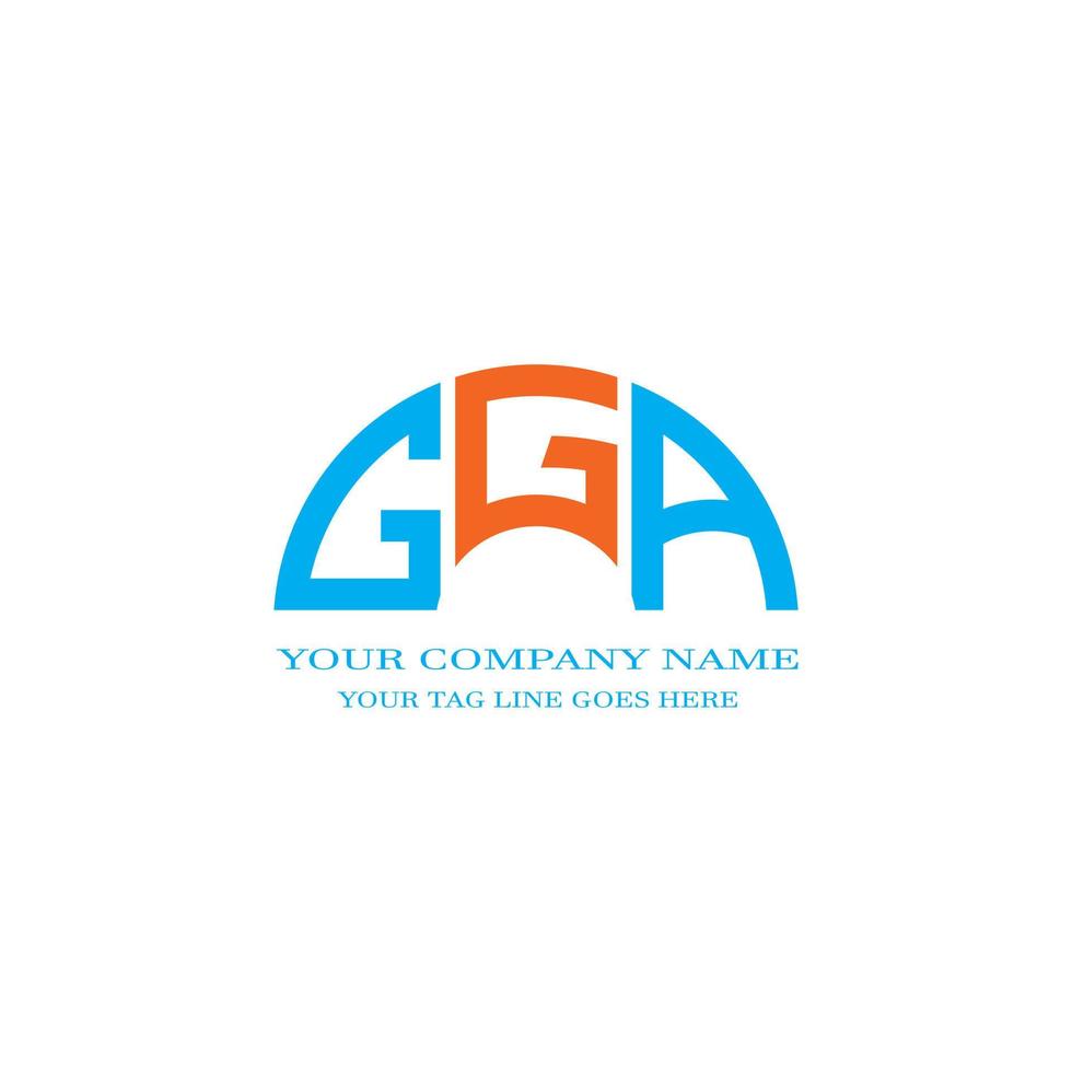 design criativo do logotipo da carta gga com gráfico vetorial vetor