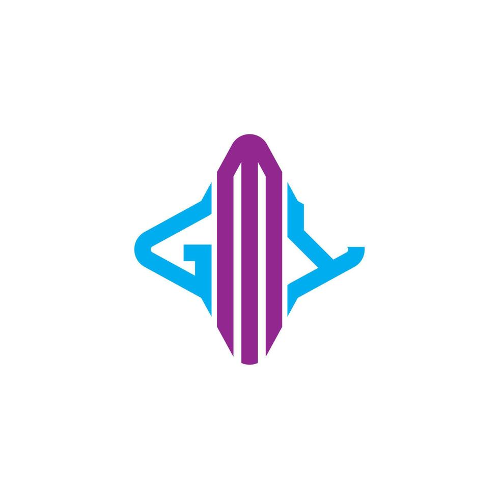 design criativo do logotipo da carta gmy com gráfico vetorial vetor