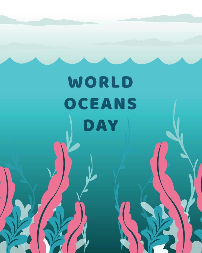 fundo de design do dia mundial do oceano vetor