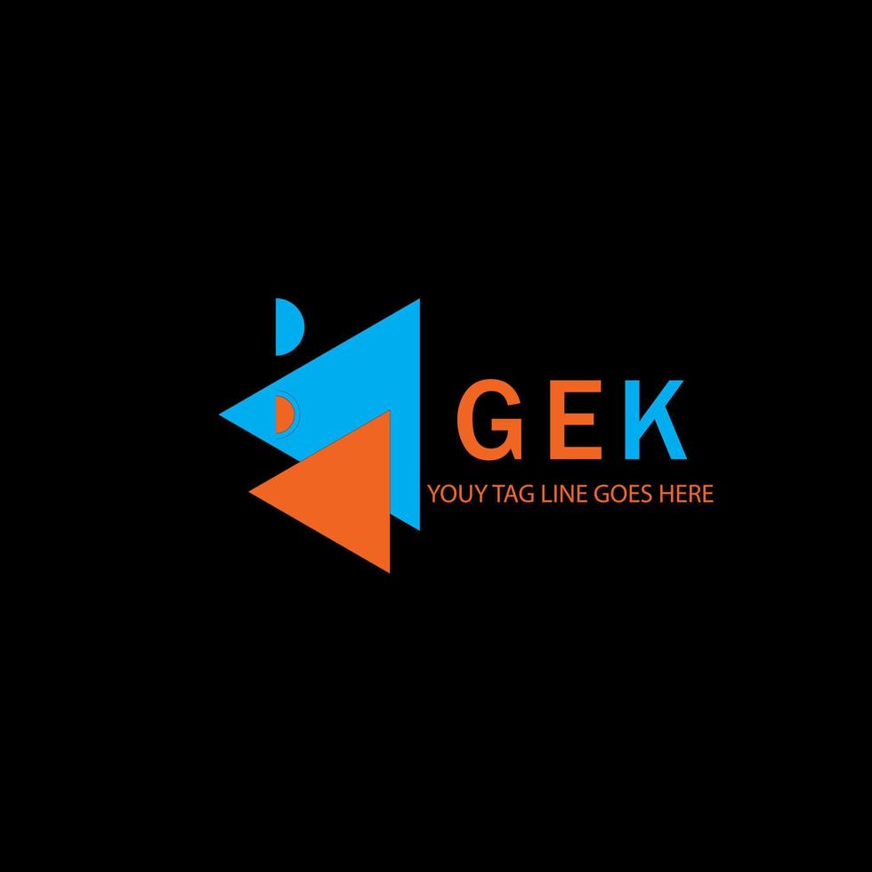 design criativo do logotipo da carta gek com gráfico vetorial vetor