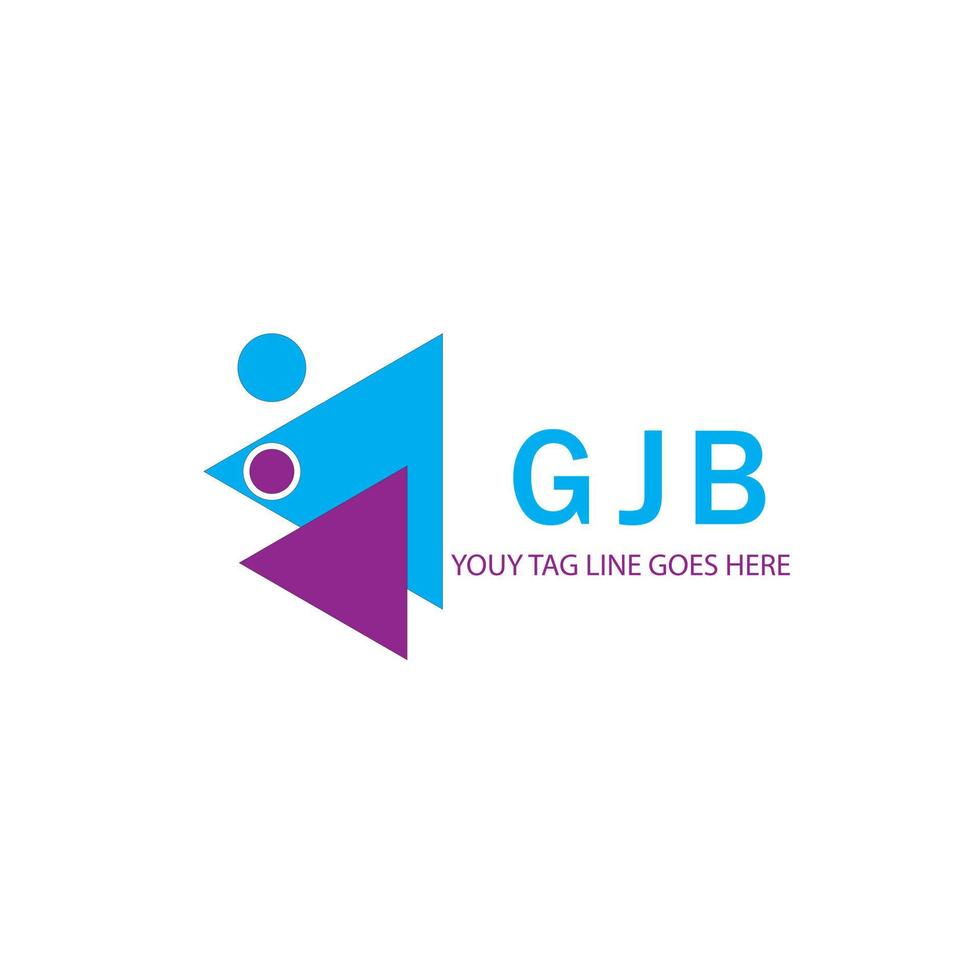 design criativo do logotipo da carta gjb com gráfico vetorial vetor