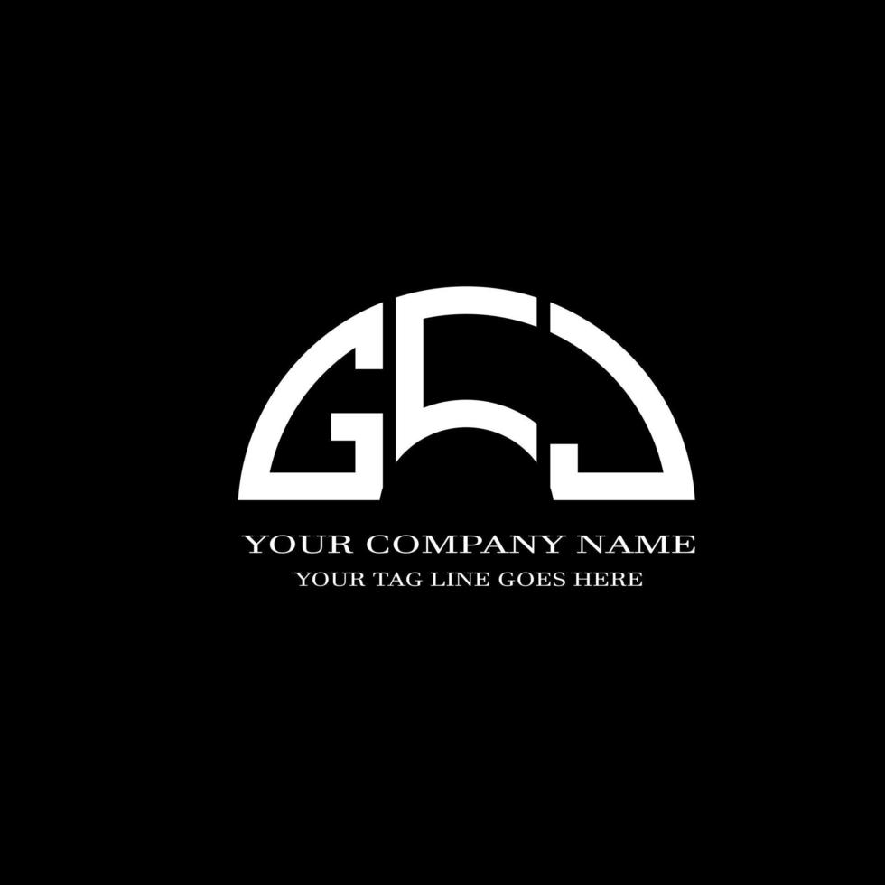design criativo do logotipo da carta gcj com gráfico vetorial vetor
