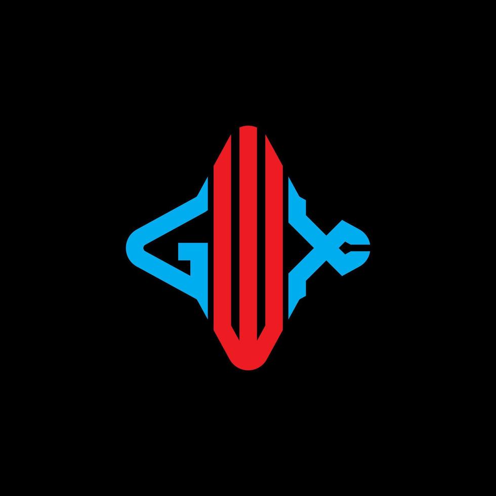 design criativo do logotipo da carta gwx com gráfico vetorial vetor
