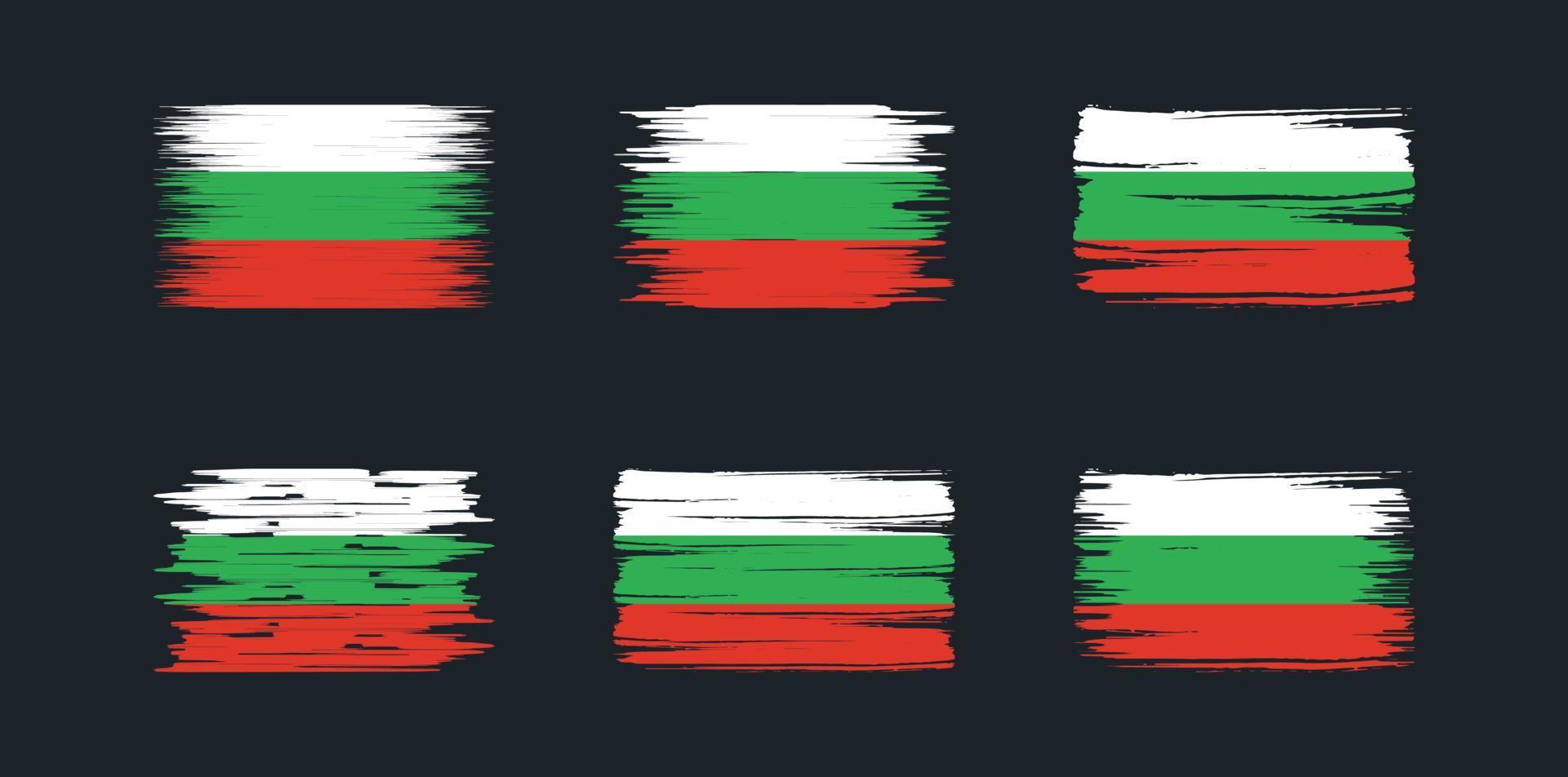 coleção de escova de bandeira da bulgária. bandeira nacional vetor