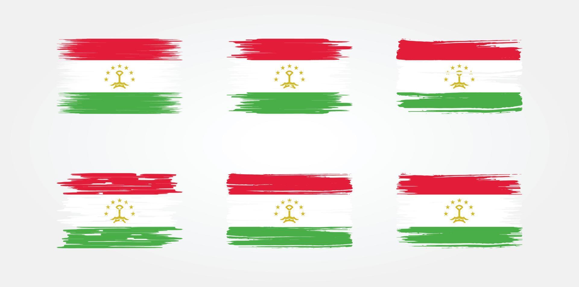 coleção de bandeira do tajiquistão. bandeira nacional vetor