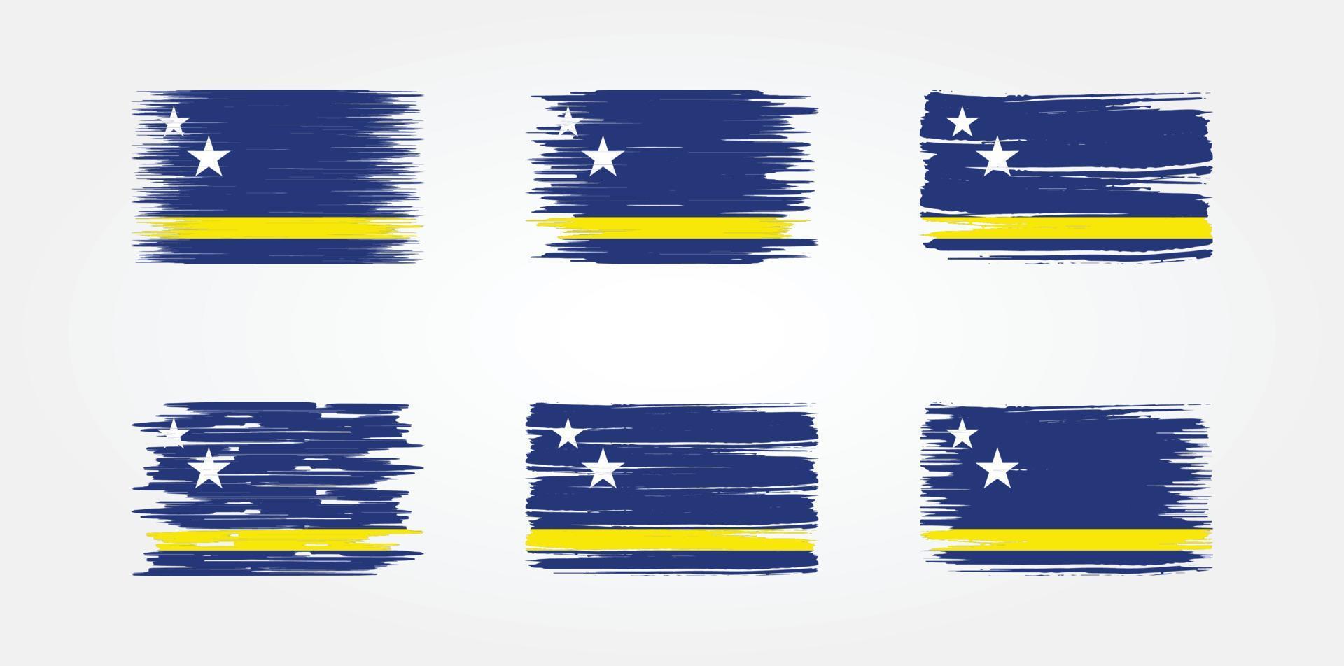 coleção de bandeiras de curaçao. bandeira nacional vetor