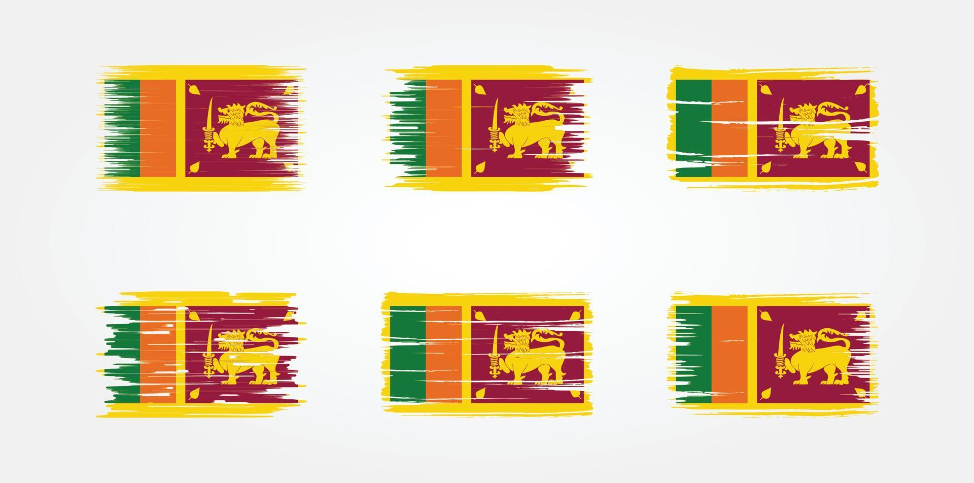coleção de bandeira do sri lanka. bandeira nacional vetor
