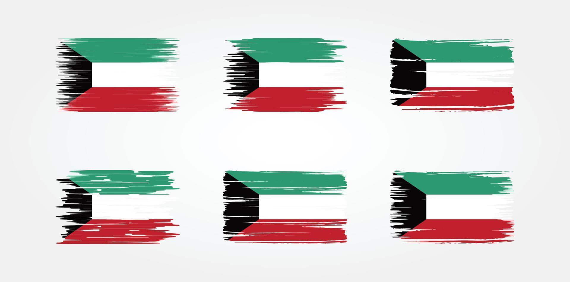 coleção de bandeira do kuwait. bandeira nacional vetor