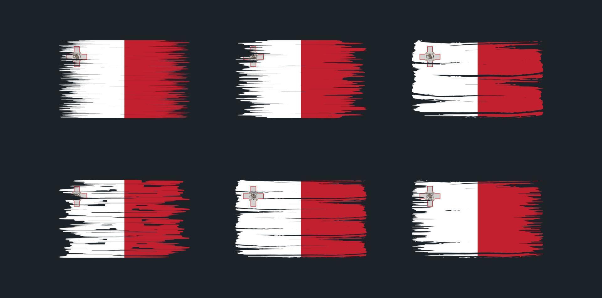 coleção de bandeiras de malta. bandeira nacional vetor