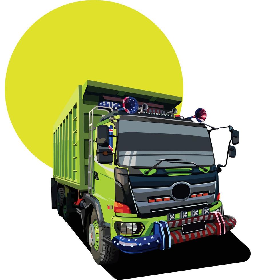 ilustração de design vetorial de caminhão basculante vetor