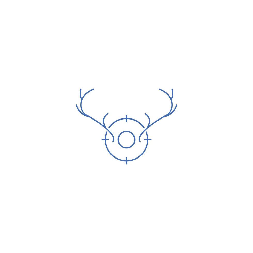 ícone de caça de chifres de cabeça de veado vetor