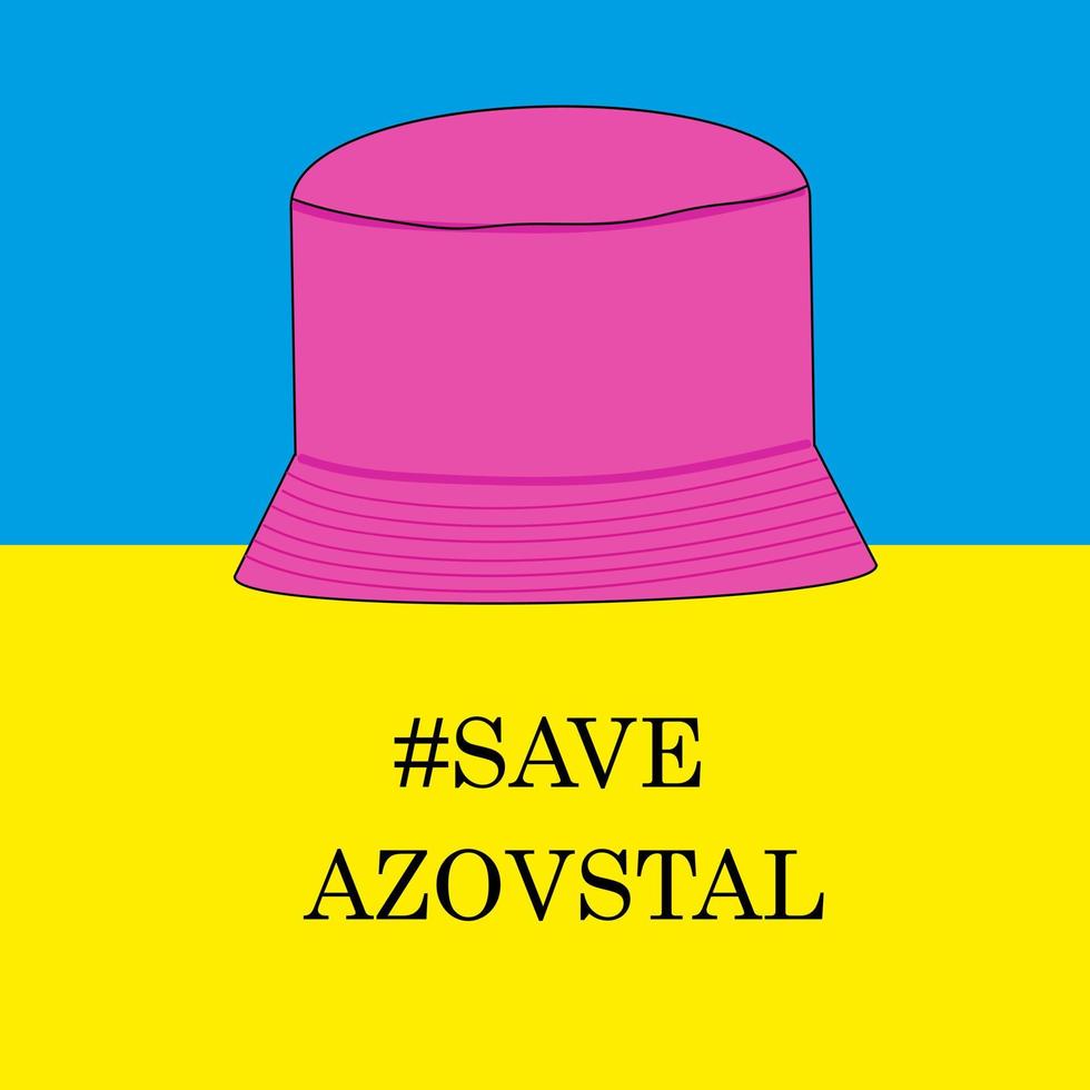 kalush de vitória de ilustração vetorial. ilustração da vitória da ucrânia. chapéu rosa. vetor