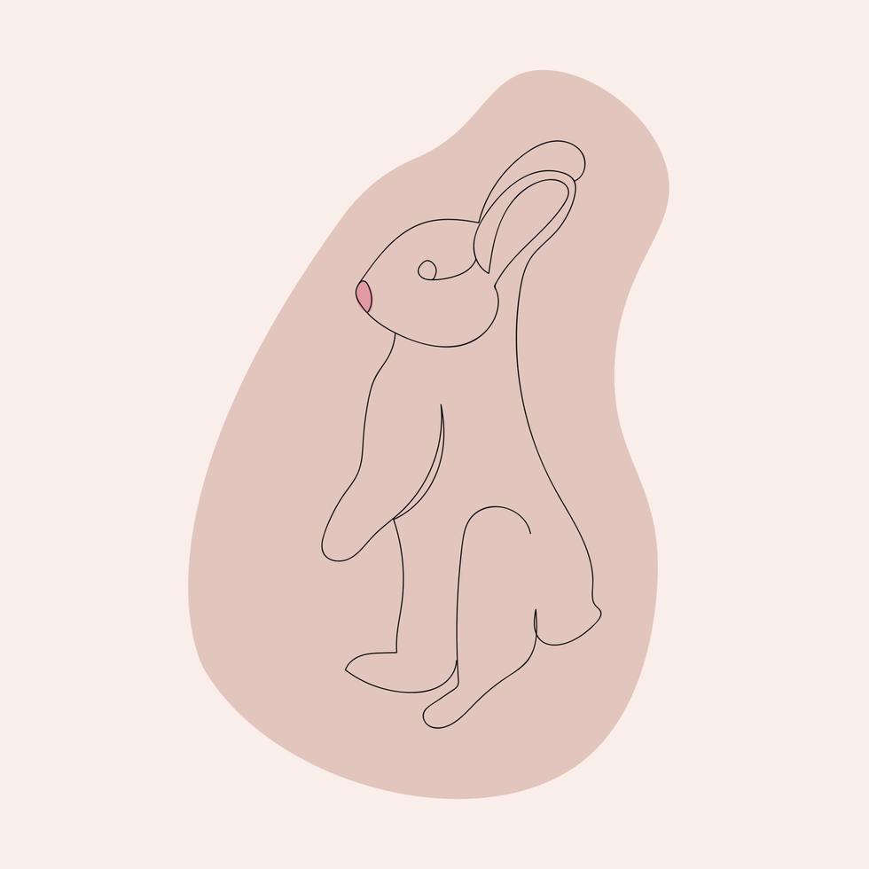 ilustração vetorial coelho minimalista. coelho em estilo escandinavo. ano novo chinês 2023 do coelho vetor