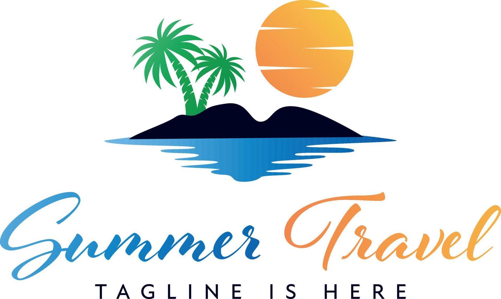 ilustração em vetor logotipo de viagens. design de logotipo de férias. design de logotipo de viagens de verão.