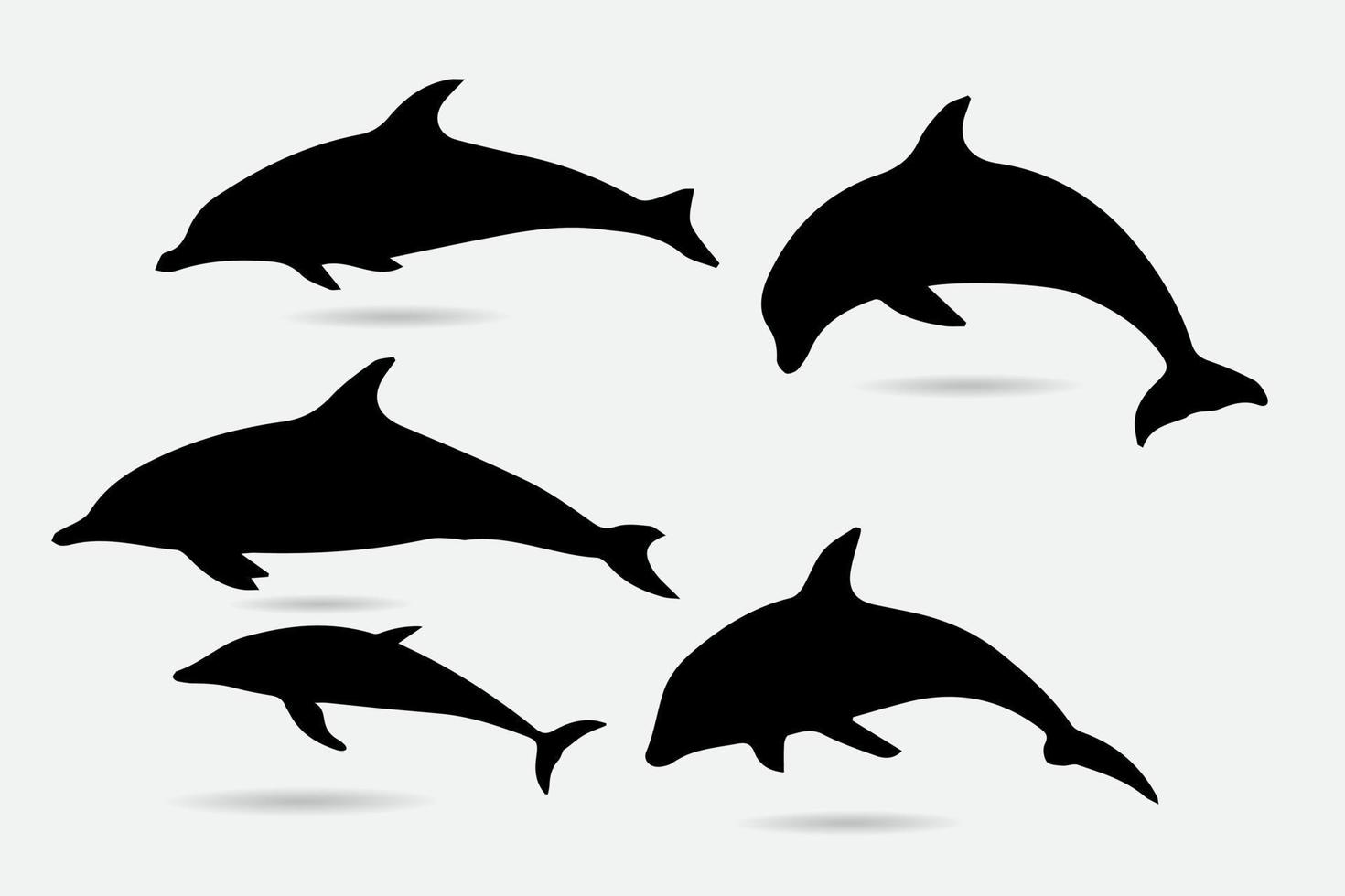 coleção de ilustração em vetor silhueta golfinho.