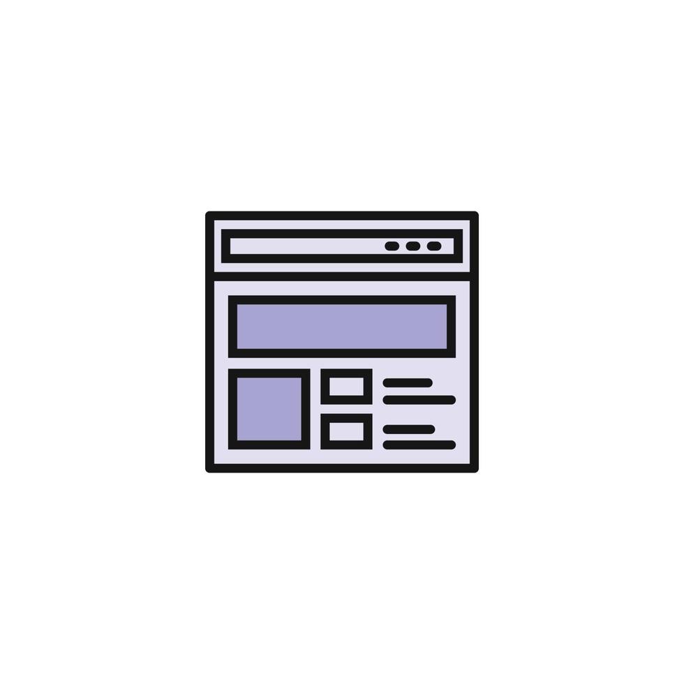 ícone de wireframe de página da web de informações vetor