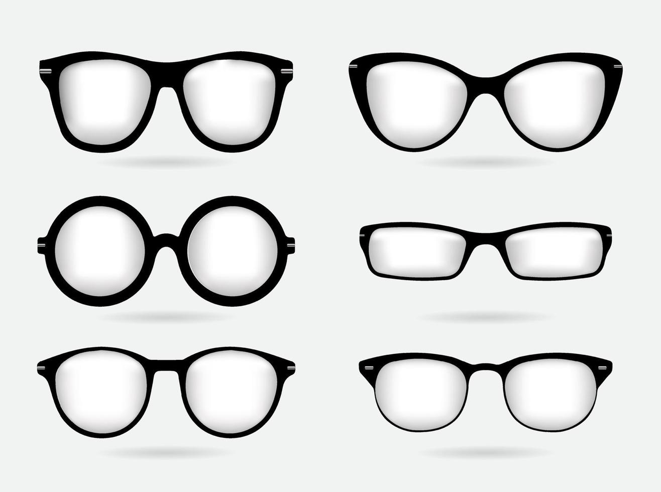 coleção de ilustração vetorial de óculos. vetor de ícone de design de óculos realista