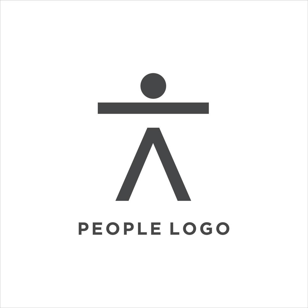 carta um design de vetor de logotipo de pessoas abstratas.