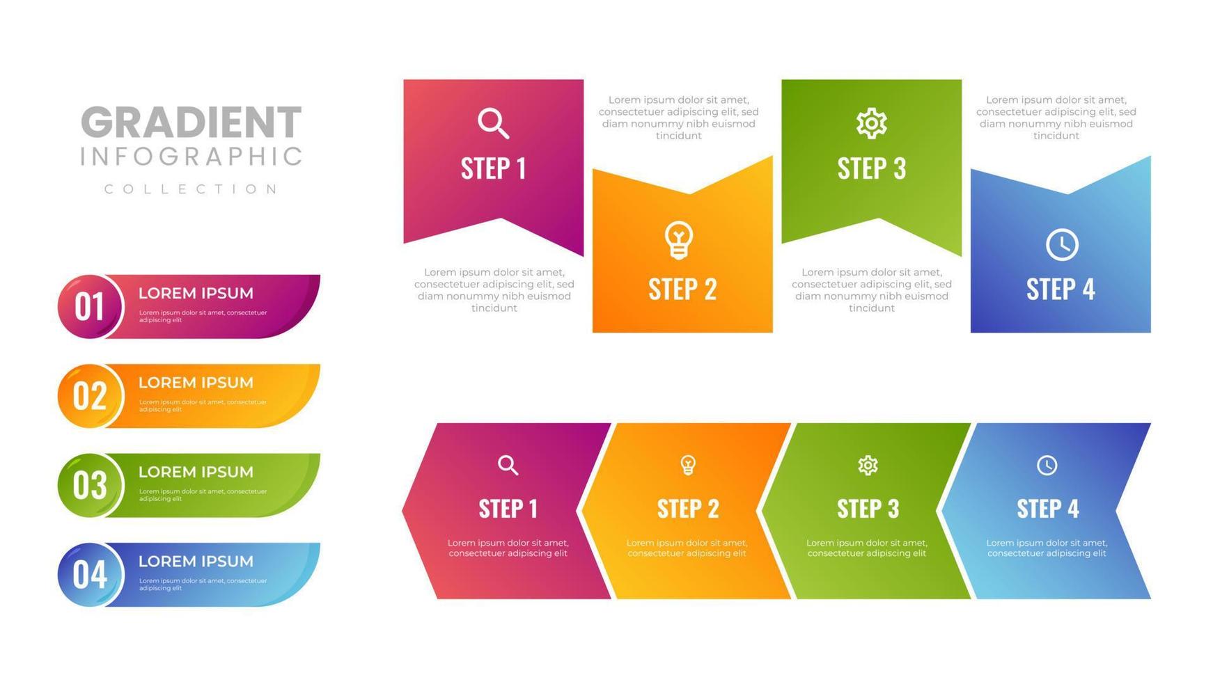 infográfico de gradiente de coleção moderna vetor