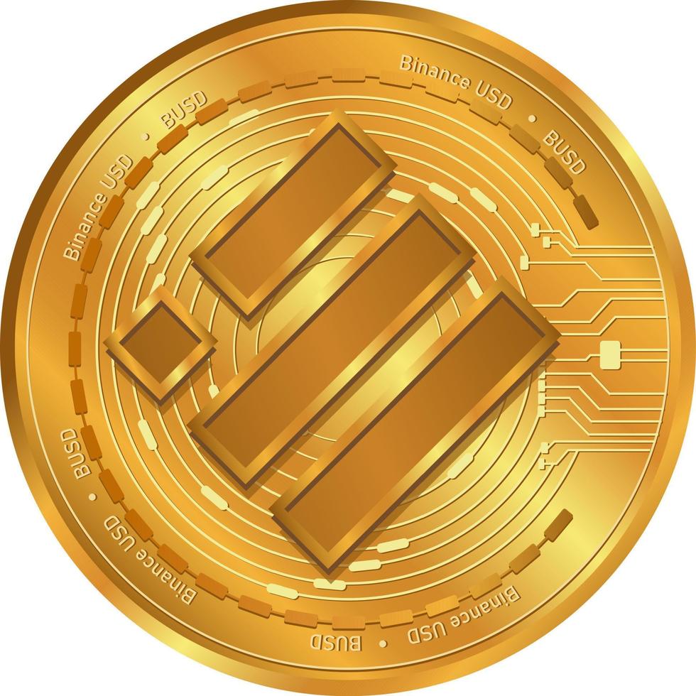 Binance usd busd moeda criptográfica gold coin.digital money exchange.busd moeda cryptocurrency. vetor