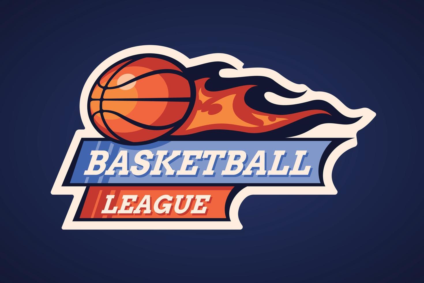 logotipo de basquete de design plano desenhado à mão vetor
