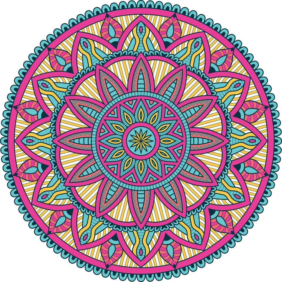 design de fundo de padrão de mandala colorida vetor