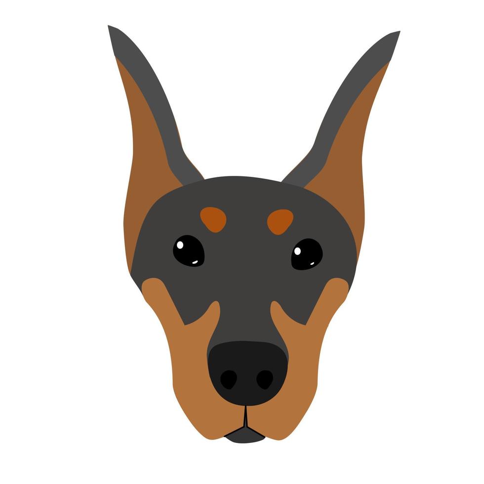 ilustração plana de icons.vector de cabeça de cão alemão. vetor