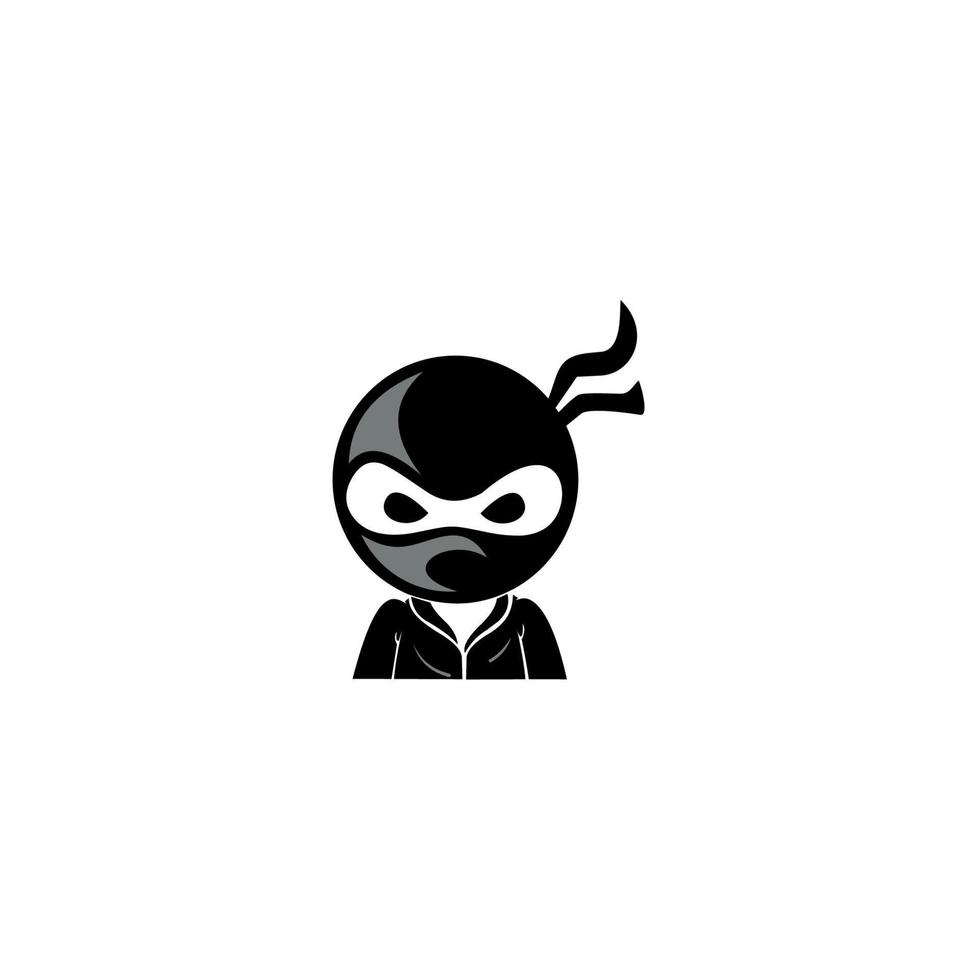logotipo de vetor ninja, silhueta de lutador japonês