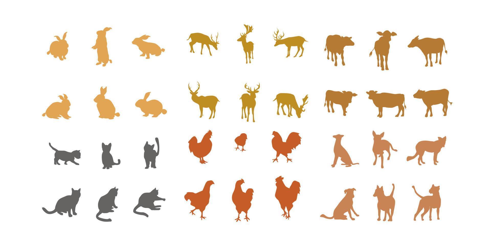 clipart de vetor de silhueta animal