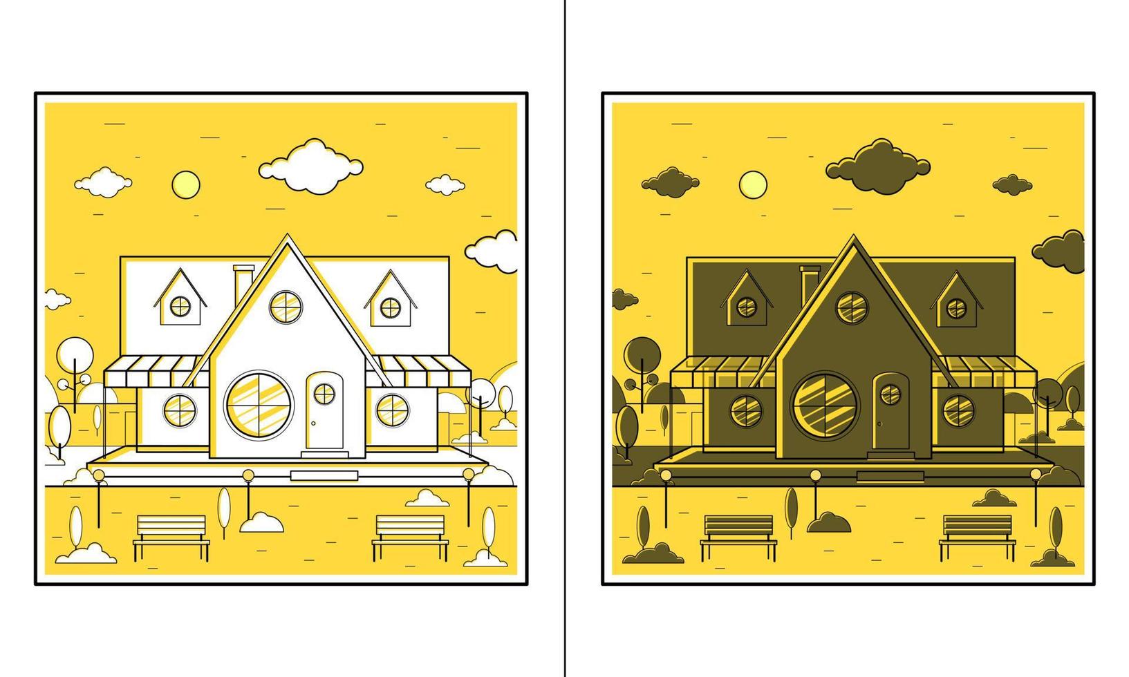 ilustração de casa design plano de estilo moderno vetor