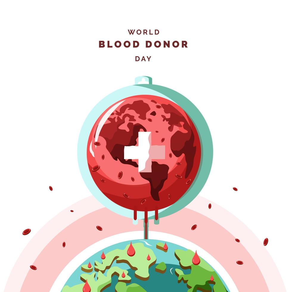 ilustração do dia mundial do doador de sangue vetor