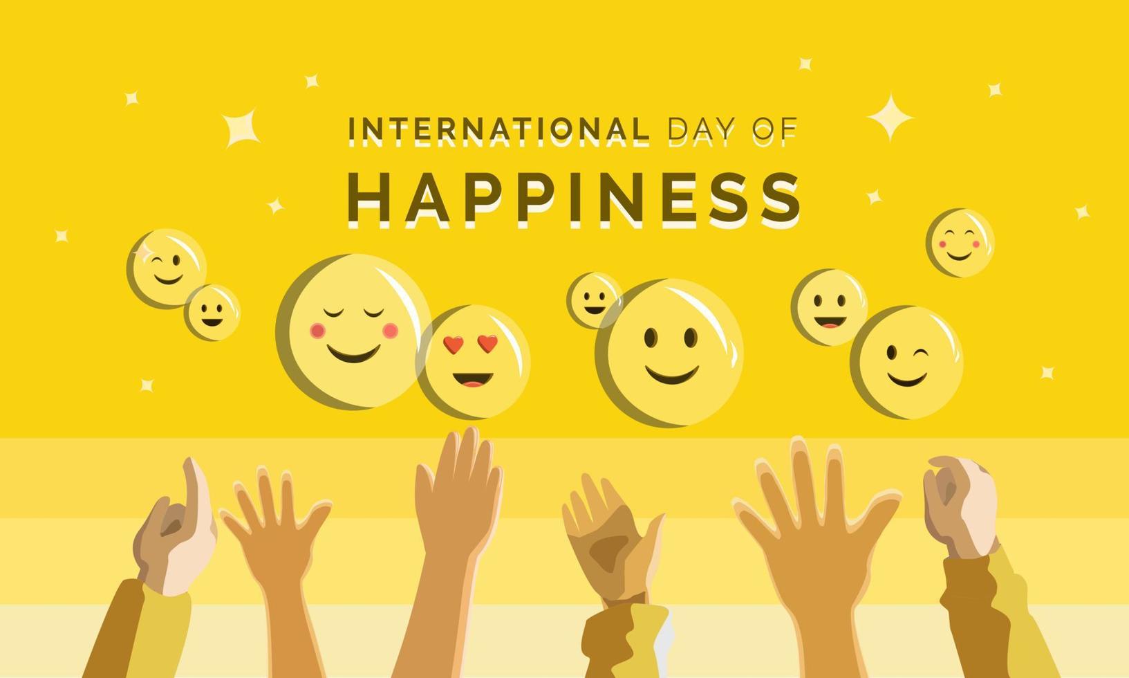 dia internacional da ilustração vetorial de felicidade vetor