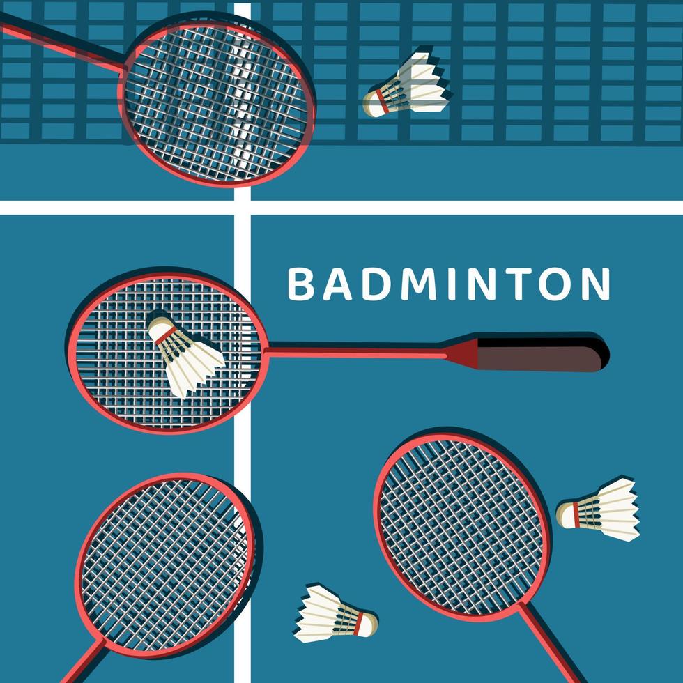 ilustração vetorial de fundo de badminton vetor