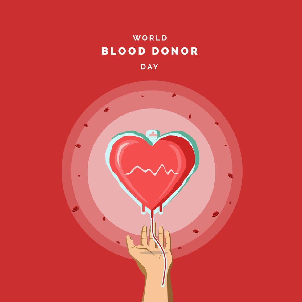 ilustração do dia mundial do doador de sangue vetor