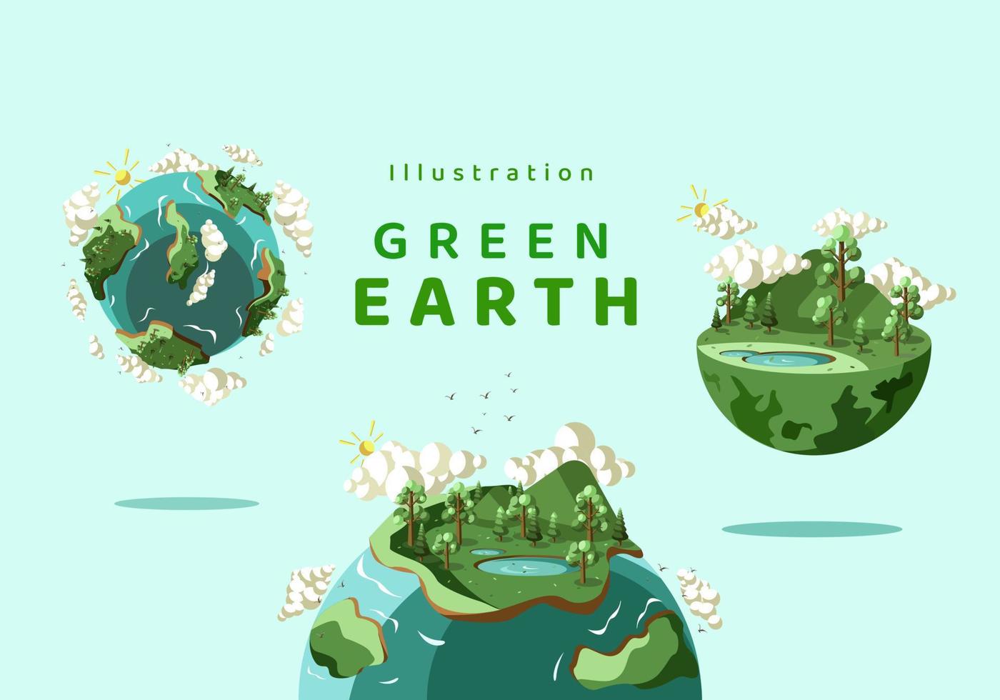 ilustração vetorial paisagem verde terra vetor