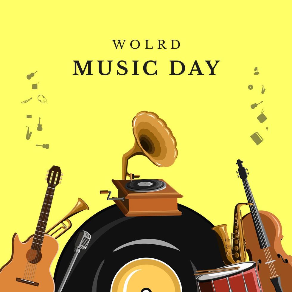 ilustração vetorial do dia mundial da música vetor