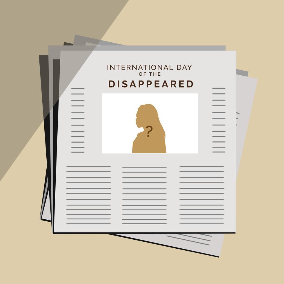 dia internacional dos desaparecidos vetor