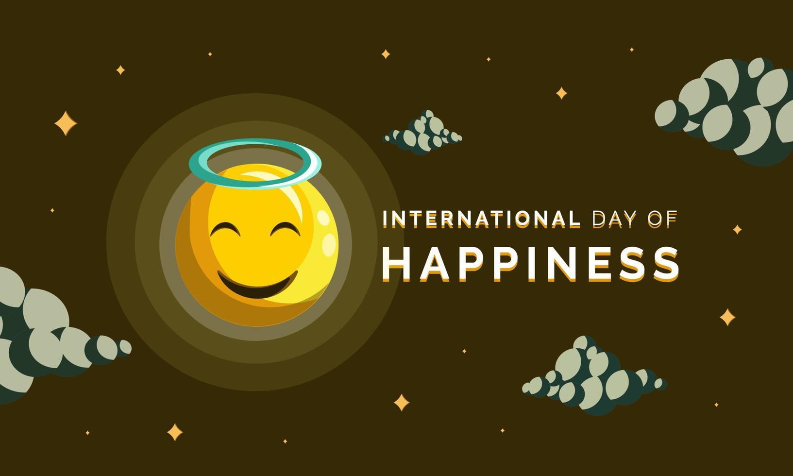 dia internacional da ilustração vetorial de felicidade vetor