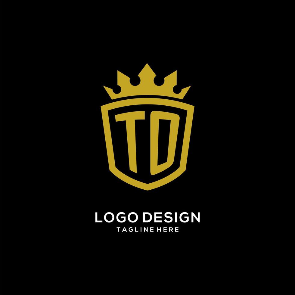 inicial ao estilo de coroa de escudo de logotipo, design de logotipo de monograma elegante de luxo vetor