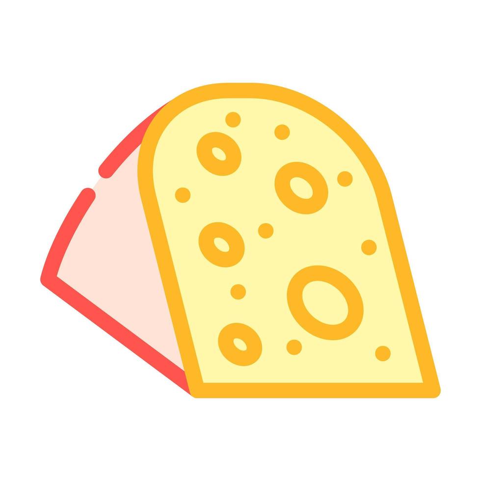 ilustração vetorial de ícone de cor de queijo gouda vetor