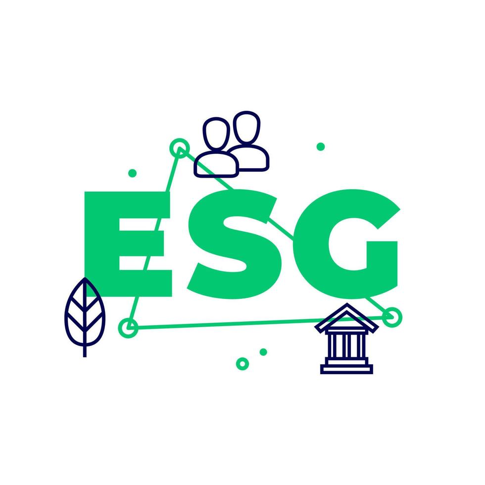 esg, conceito de governança ambiental, social e corporativa. vetor