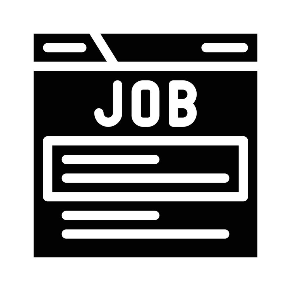 ilustração em vetor de ícone de glifo de site de busca de emprego