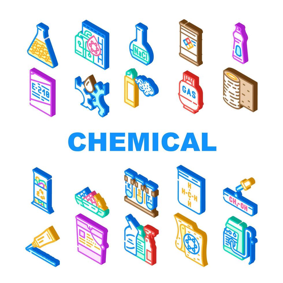 vetor de conjunto de ícones de produção da indústria química