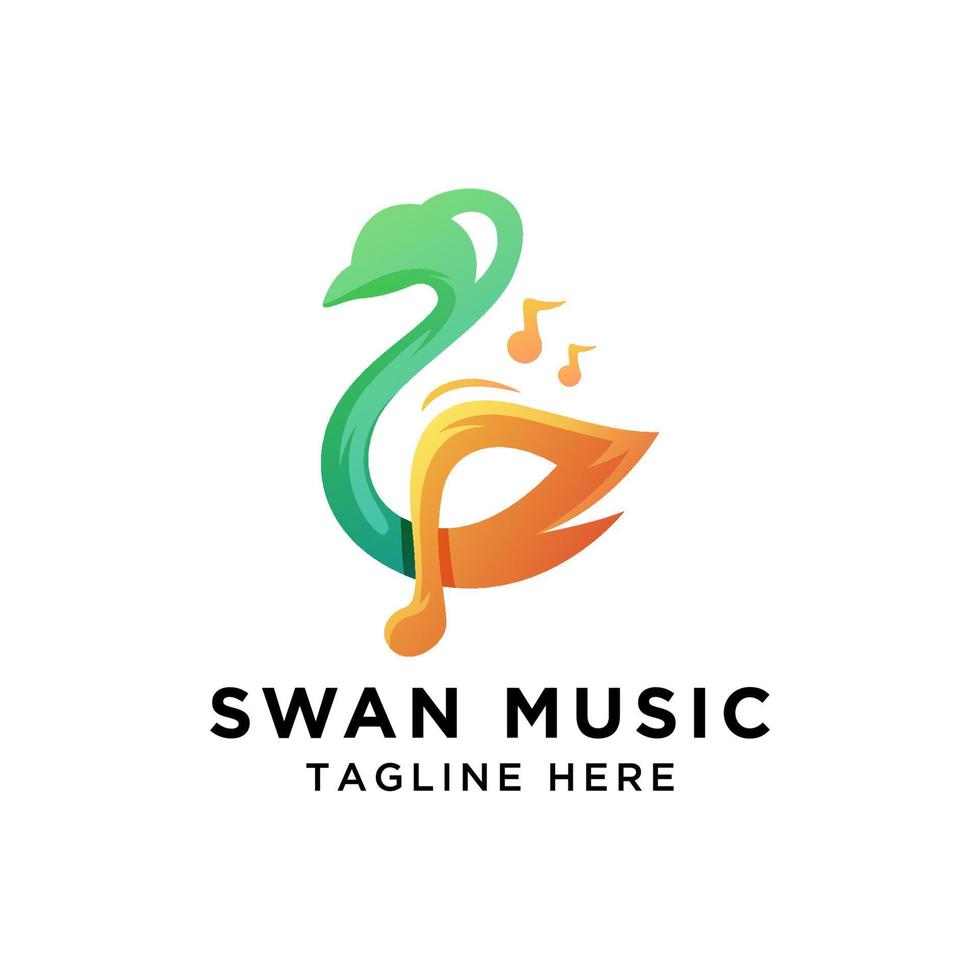 logotipo musical de música de pássaro, elemento de design de logotipo de música lúdica vetor