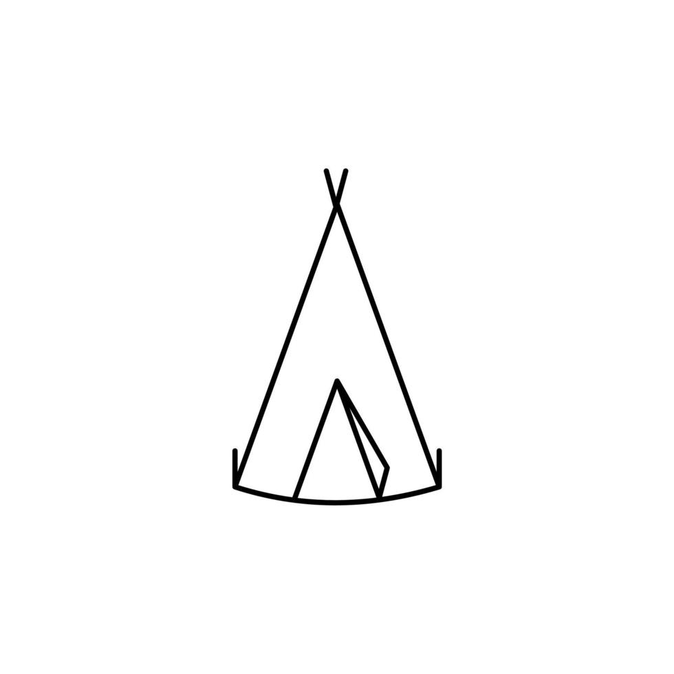 acampamento, barraca, camping, modelo de logotipo de ilustração vetorial de ícone de linha fina de viagem. adequado para muitos propósitos. vetor