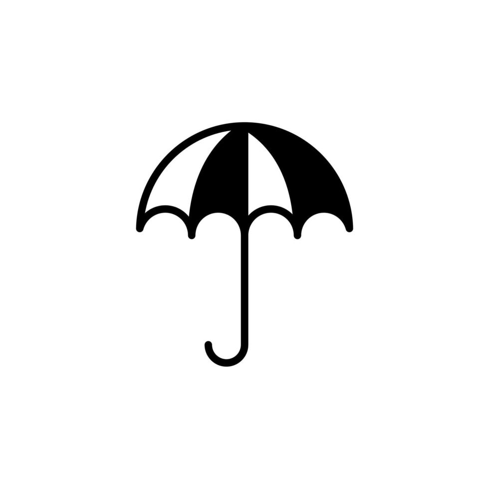 guarda-chuva, tempo, modelo de logotipo de ilustração de vetor de ícone de linha sólida de proteção. adequado para muitos propósitos.