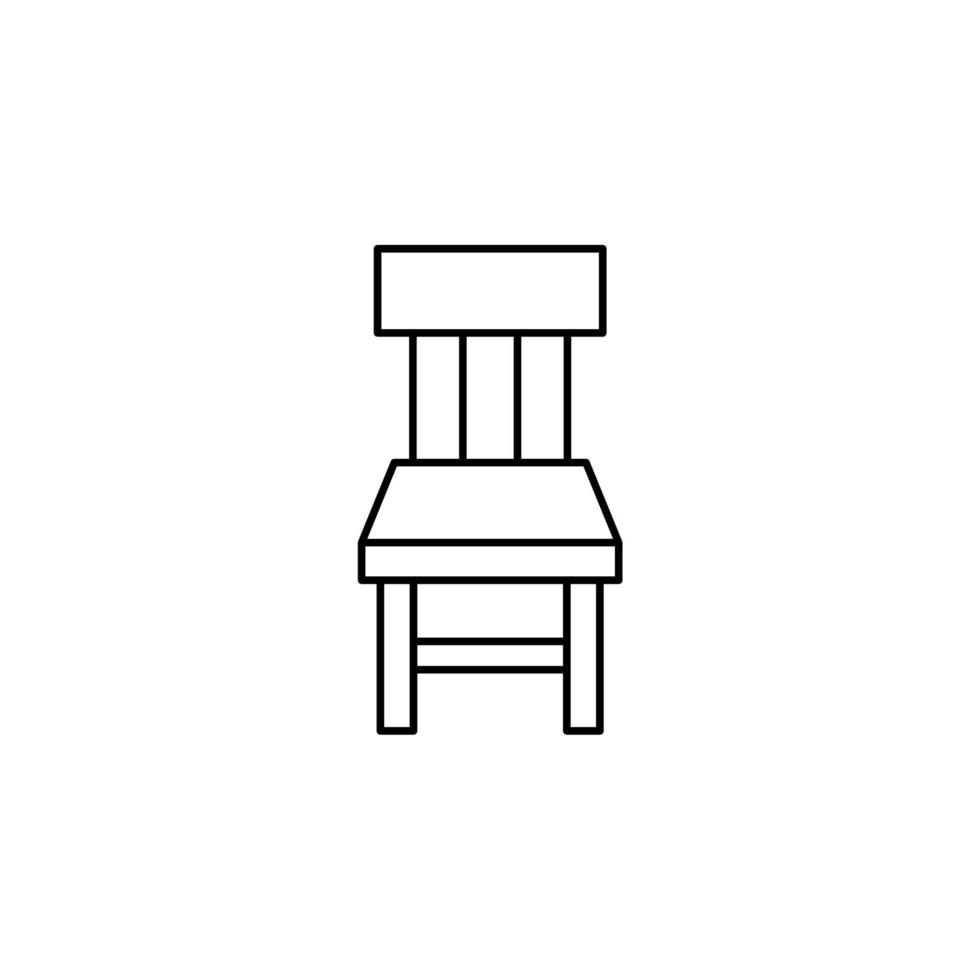 cadeira, modelo de logotipo de ilustração vetorial de ícone de linha fina de assento. adequado para muitos propósitos. vetor