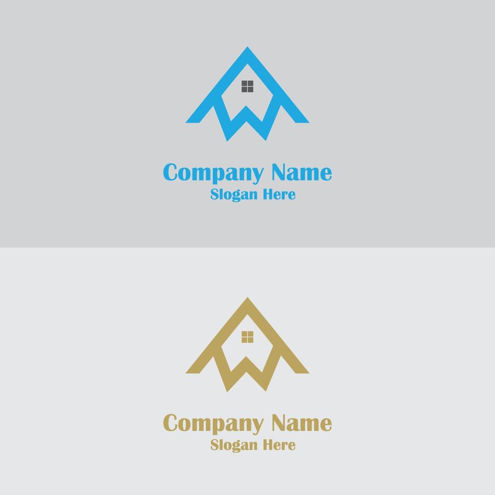 identidade corporativa aw carta modelo de vetor de ícone de logotipo imobiliário, design de logotipo da empresa